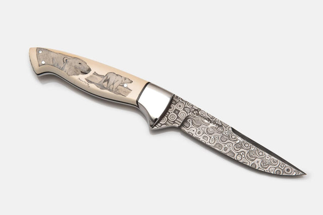 Polar bear damascus knife