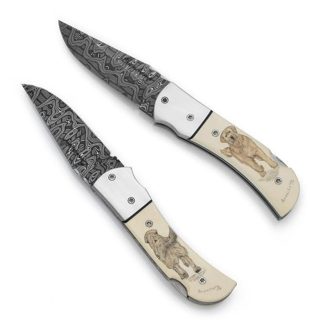Come & Go Golden Retriever Folder Knife