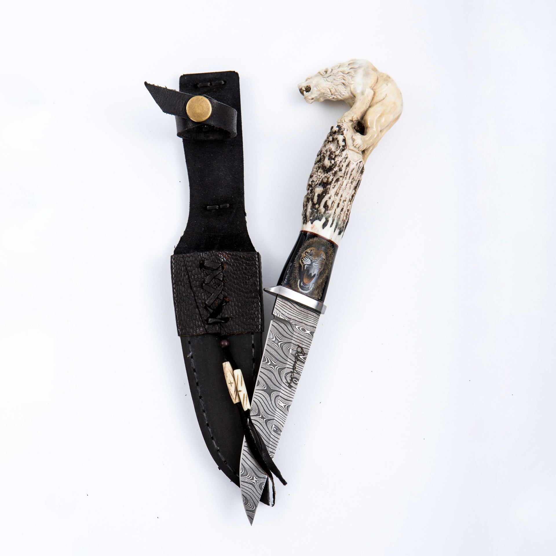 Carved lion knife