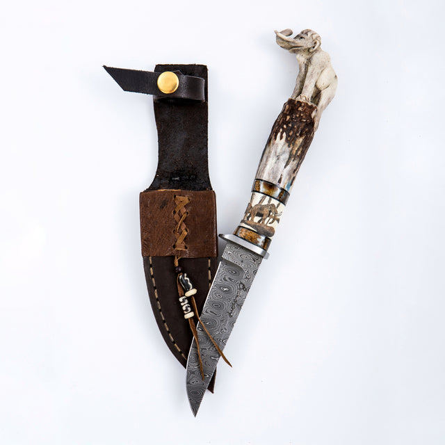 Carved mammoth knife