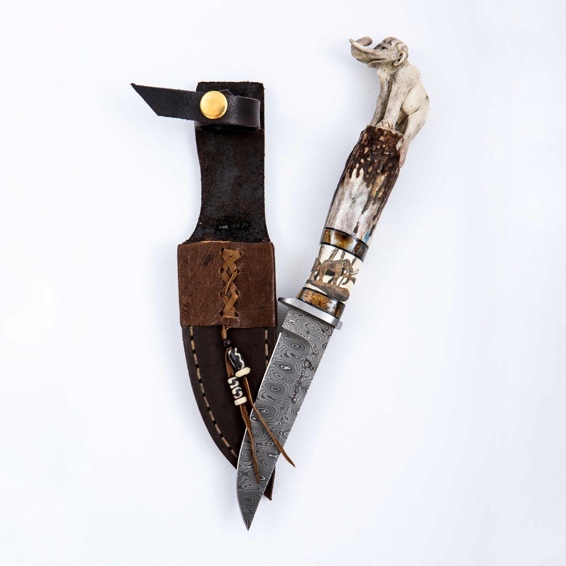 Carved mammoth knife