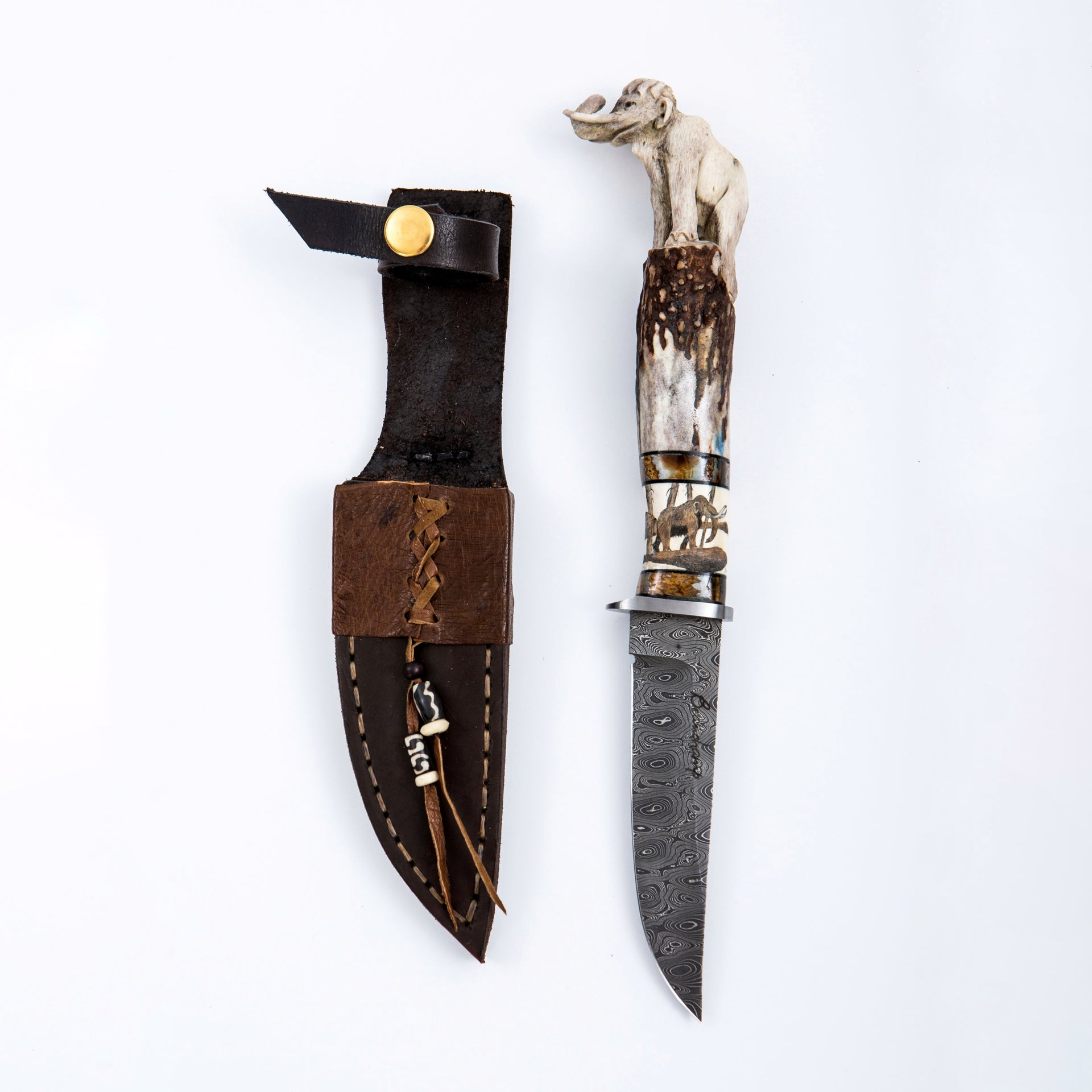 Carved mammoth knife
