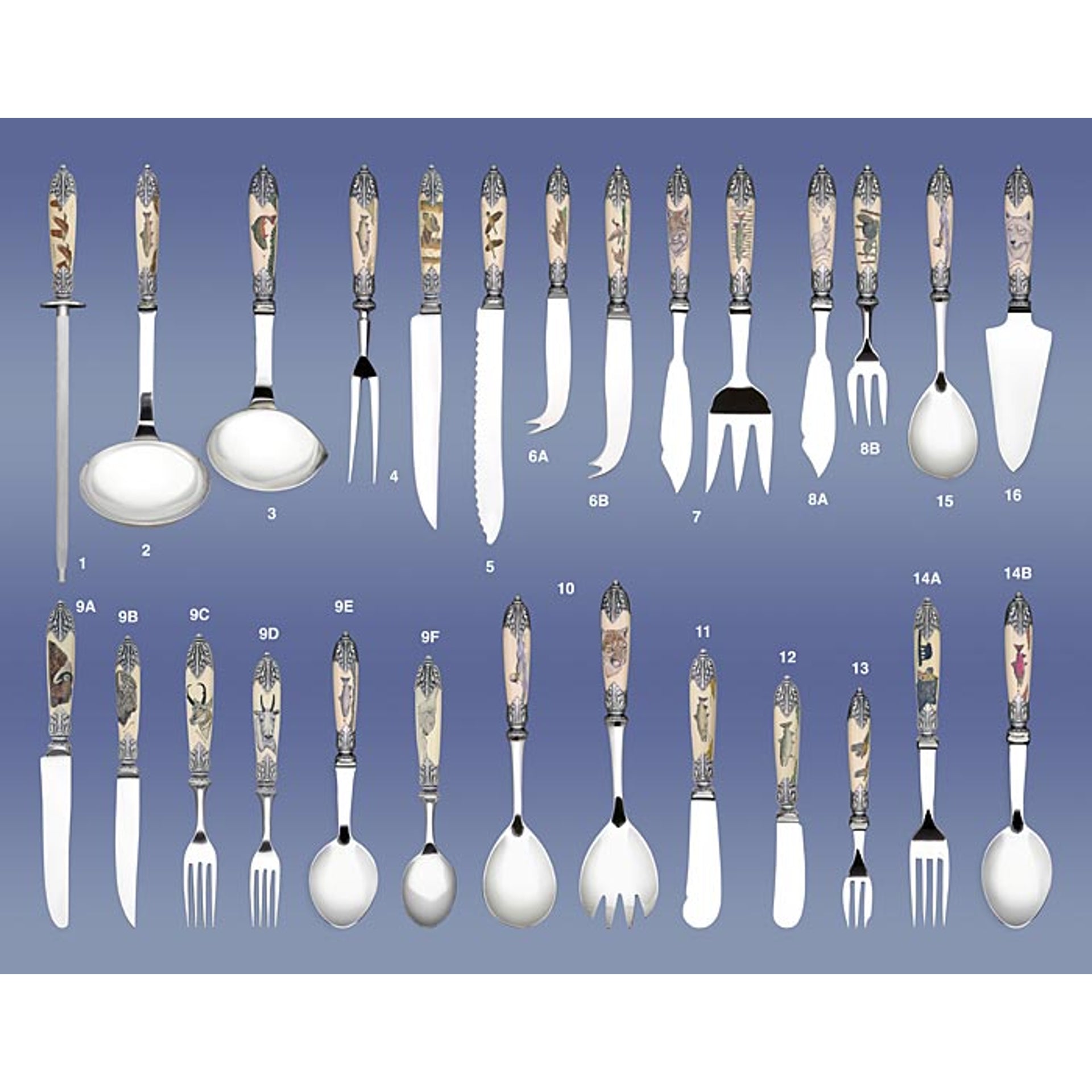 Individual scrimshaw utensils