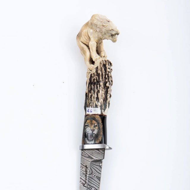 Carved lion knife