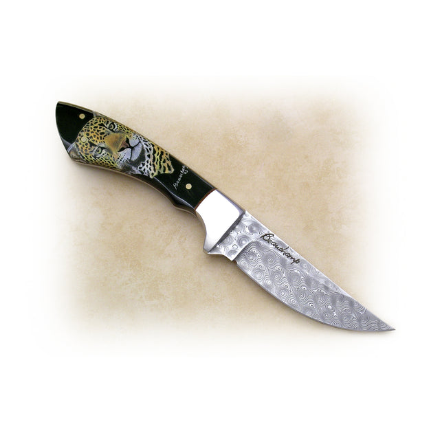 Leopard Damascus Knife