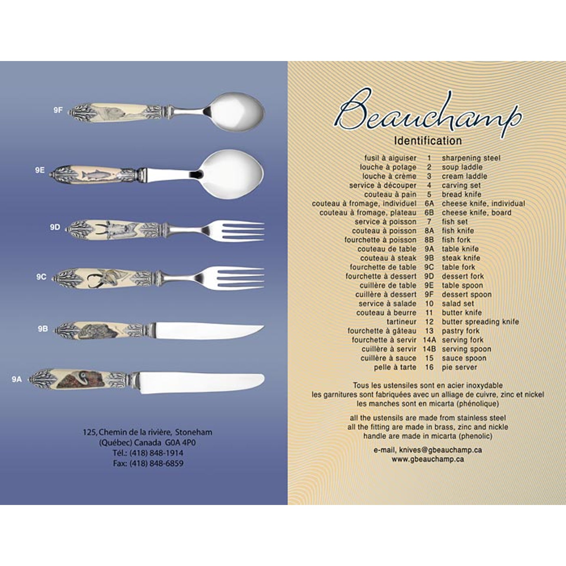 Individual scrimshaw utensils