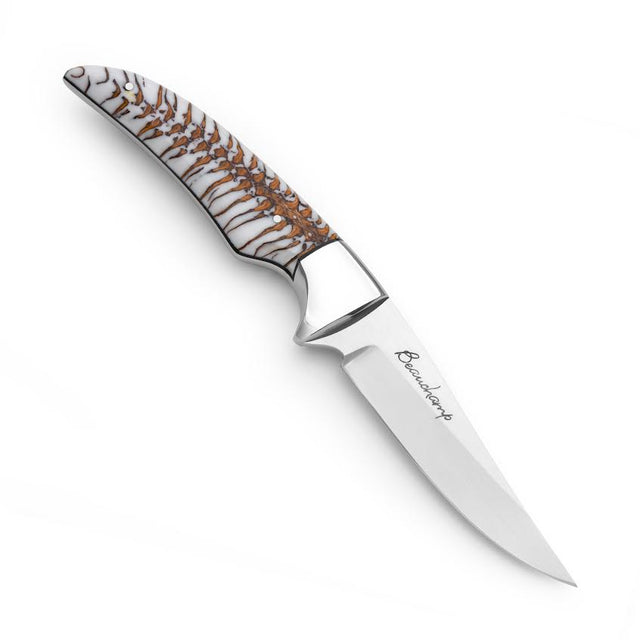 White & Brown Pine Cone Knife